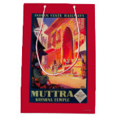Muttra Krishna Temple Travel Poster Medium Cadeauzakje (Achterkant)