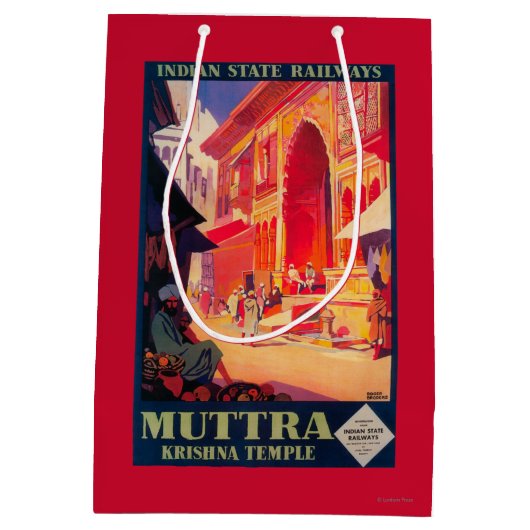 Muttra Krishna Temple Travel Poster Medium Cadeauzakje (Achterkant)
