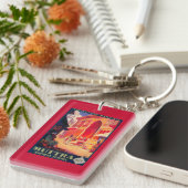 Muttra Krishna Temple Travel Poster Sleutelhanger (Voorkant Rechts)