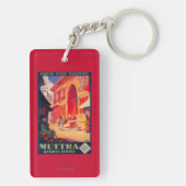 Muttra Krishna Temple Travel Poster Sleutelhanger (achterkant)