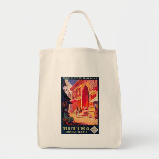 Muttra Krishna Temple Travel Poster Tote Bag (Voorkant)