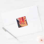 Muttra Krishna Temple Travel Poster Vierkante Sticker (Envelop)