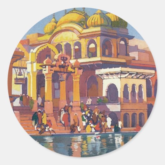 Muttra Mathura India Ronde Sticker (Voorkant)
