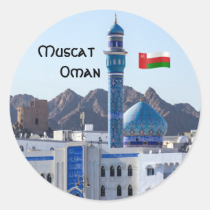 Muttrah-moskee - Muscat, Oman Ronde Sticker