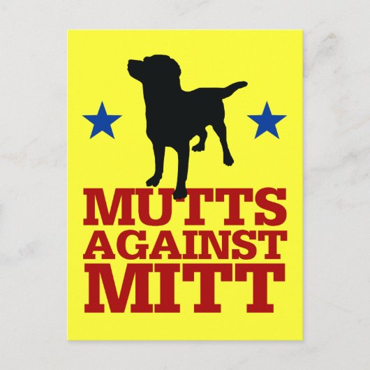 Mutts against Mitt Briefkaart (Voorkant)