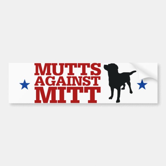 Mutts against Mitt Bumpersticker (Voorkant)