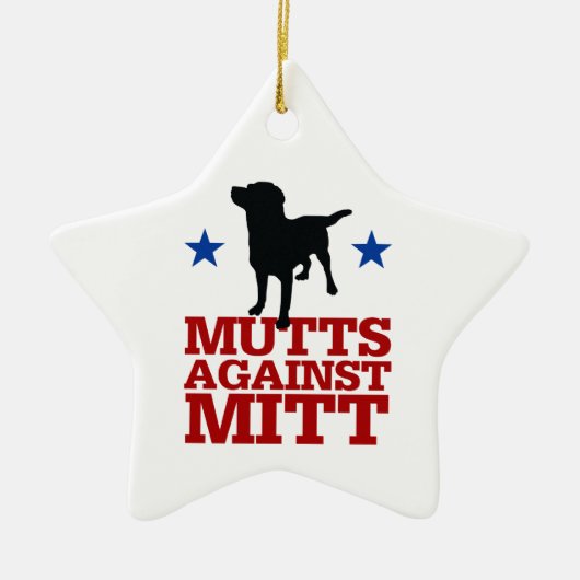 Mutts against Mitt Keramisch Ornament (Voorkant)