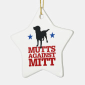 Mutts against Mitt Keramisch Ornament (Links)
