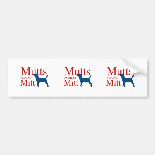Mutts tegen Mitt Bumpersticker (Voorkant)