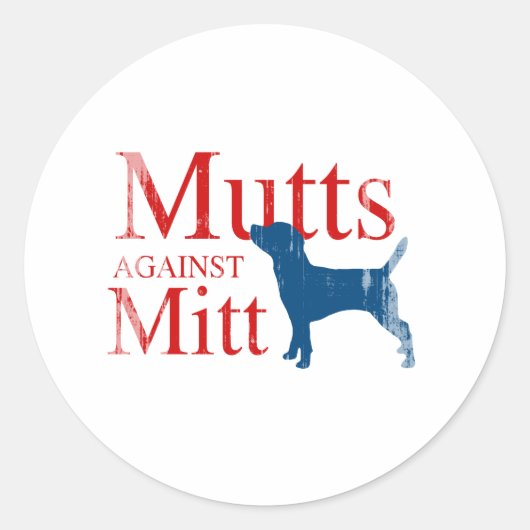 Mutts tegen Mitt.png Ronde Sticker (Voorkant)