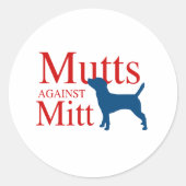 Mutts tegen Mitt Ronde Sticker (Voorkant)