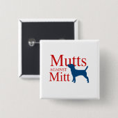 Mutts tegen Mitt Vierkante Button 5,1 Cm (Voorkant /achterkant)