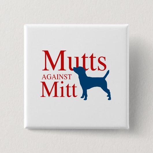 Mutts tegen Mitt Vierkante Button 5,1 Cm (Voorkant)
