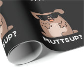 Mutts up Funny Doggie Pun Dark BG Cadeaupapier (Rol Hoek)