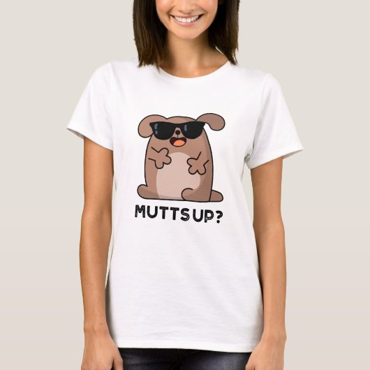 Mutts up Funny Doggie Pun T-shirt (Voorkant)