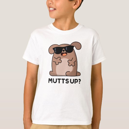 Mutts up Funny Doggie Pun T-shirt (Voorkant)