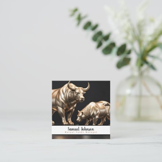 Mutual Funds Manager, effectenmakelaar Vierkante Visitekaartje (Staand voorkant)