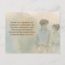 Mutual Gratitude Love Quote Postcard | Gentle Pres