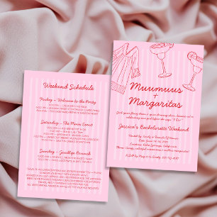 Muumuus & Margaritas Roze & Rode Meisjesuitje Kaart