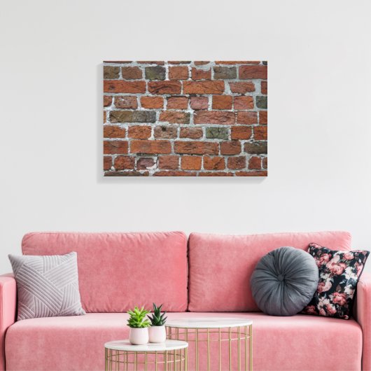 muur baksteen rode muur canvas afdruk (Insitu (Woonkamer))