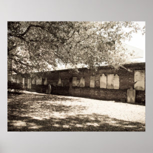 Muur bij Colonial Park Cemetery (Vintage) Poster