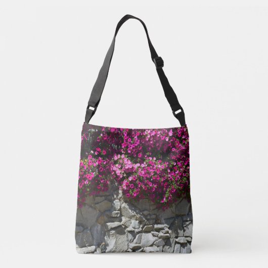 muur bloemen crossbody tas (Achterkant)
