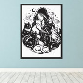 muur cute katten kunst canvas afdruk (Insitu (Houten vloer))