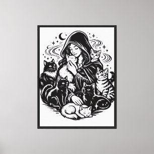 muur cute katten kunst canvas afdruk