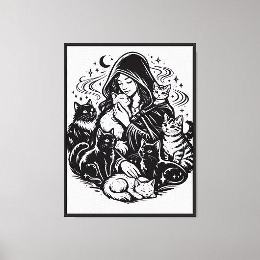 muur cute katten kunst canvas afdruk (Voorkant)
