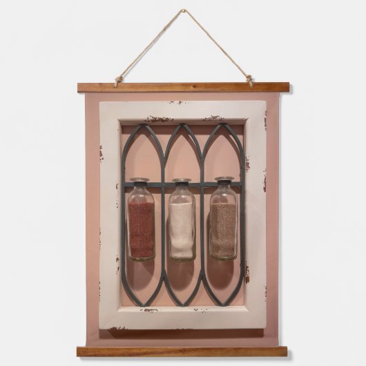 Muur- en wandtapijt van glas en flessen hangend wandkleed (Voorkant)