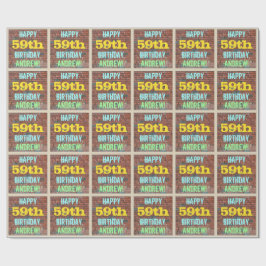 Muur Graffiti Geïnspireerde 59e Verjaardag + Naam Cadeaupapier