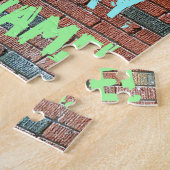 Muur Graffiti Geïnspireerde 60e Verjaardag + Naam Legpuzzel (Zijkant)