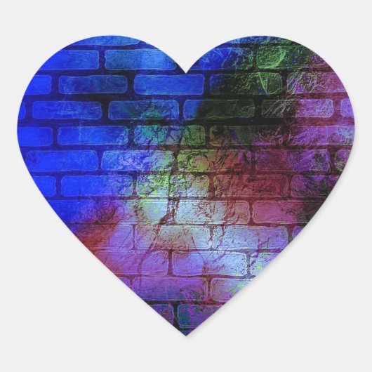 Muur Graffiti Hart Sticker (Voorkant)