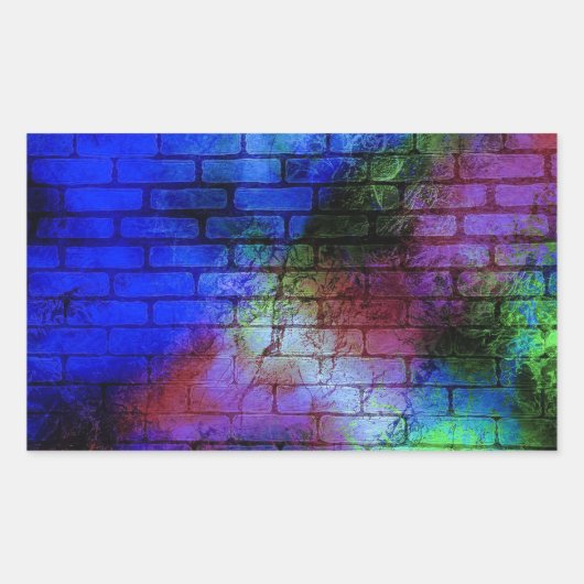 Muur Graffiti Rechthoekige Sticker (Voorkant)