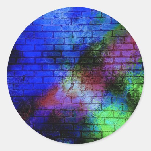Muur Graffiti Ronde Sticker (Voorkant)