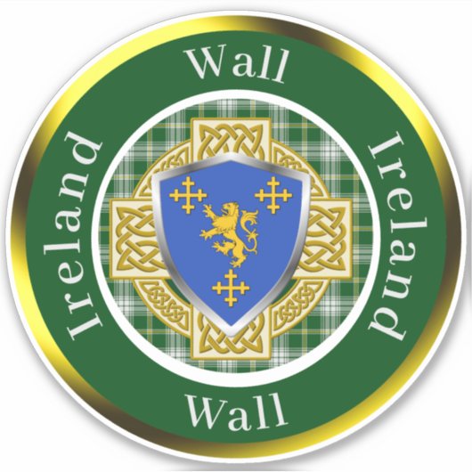 Muur Ierse Schild/Celtisch Kruis Persoonlijk Sticker (Voorkant)