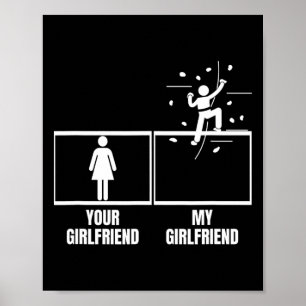 Muur Klimmen Jouw Vriendin Mijn Vriendin Grappig  Poster