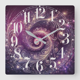 Muur klok van galactische veren