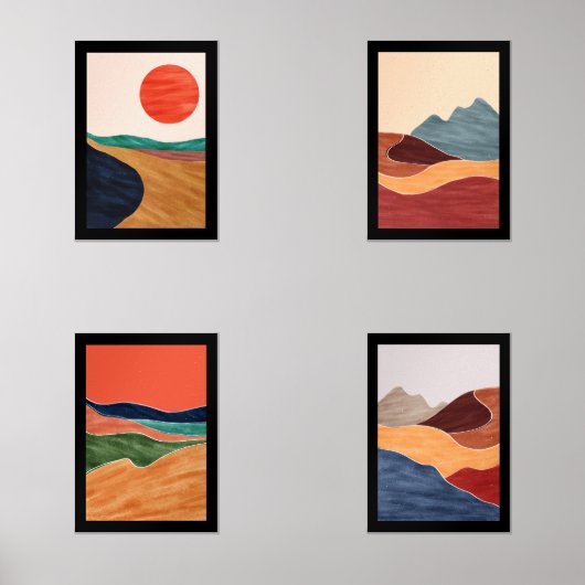 Muur kunst-Abstracte landschappen uit het midden v Muurkunst Sets (Voorkant)