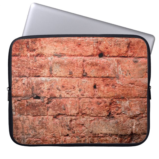  muur met een paar stenen erin, steen laptop sleeve (Voorkant)