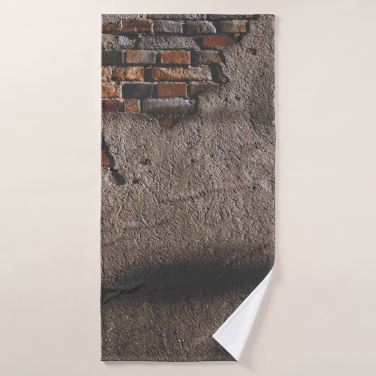 Muur met gebroken stenen badhanddoek (Badhanddoek)
