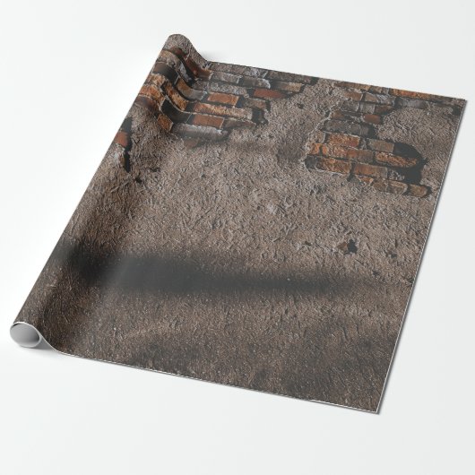 Muur met gebroken stenen cadeaupapier (Uitgerold)