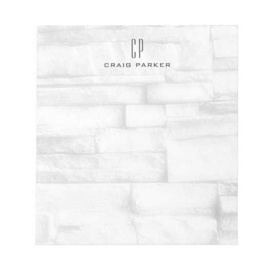 Muur Modern Monogram Professioneel Eenvoudig Notitieblok (Voorkant)