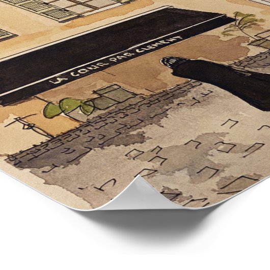 Muur poster Franse scène (Hoek)