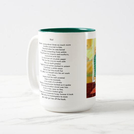 muur tweekleurige koffiemok (Voorkant links)