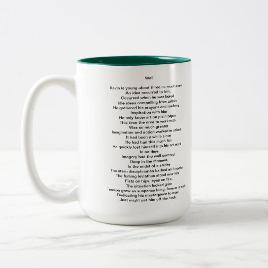 muur tweekleurige koffiemok (Links)