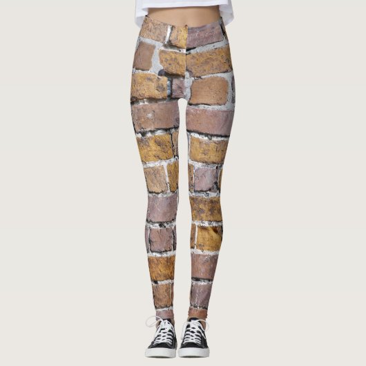 Muur van bakstenen achtergrond leggings (Voorkant)