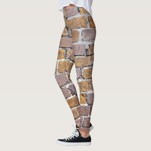 Muur van bakstenen achtergrond leggings (Links)