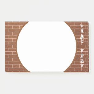 Muur van bakstenen sticky notes gepersonaliseerde