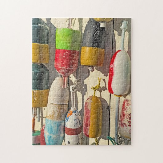 Muur van boeien bij Nantasket Beach Hull MA Legpuzzel (Verticaal)